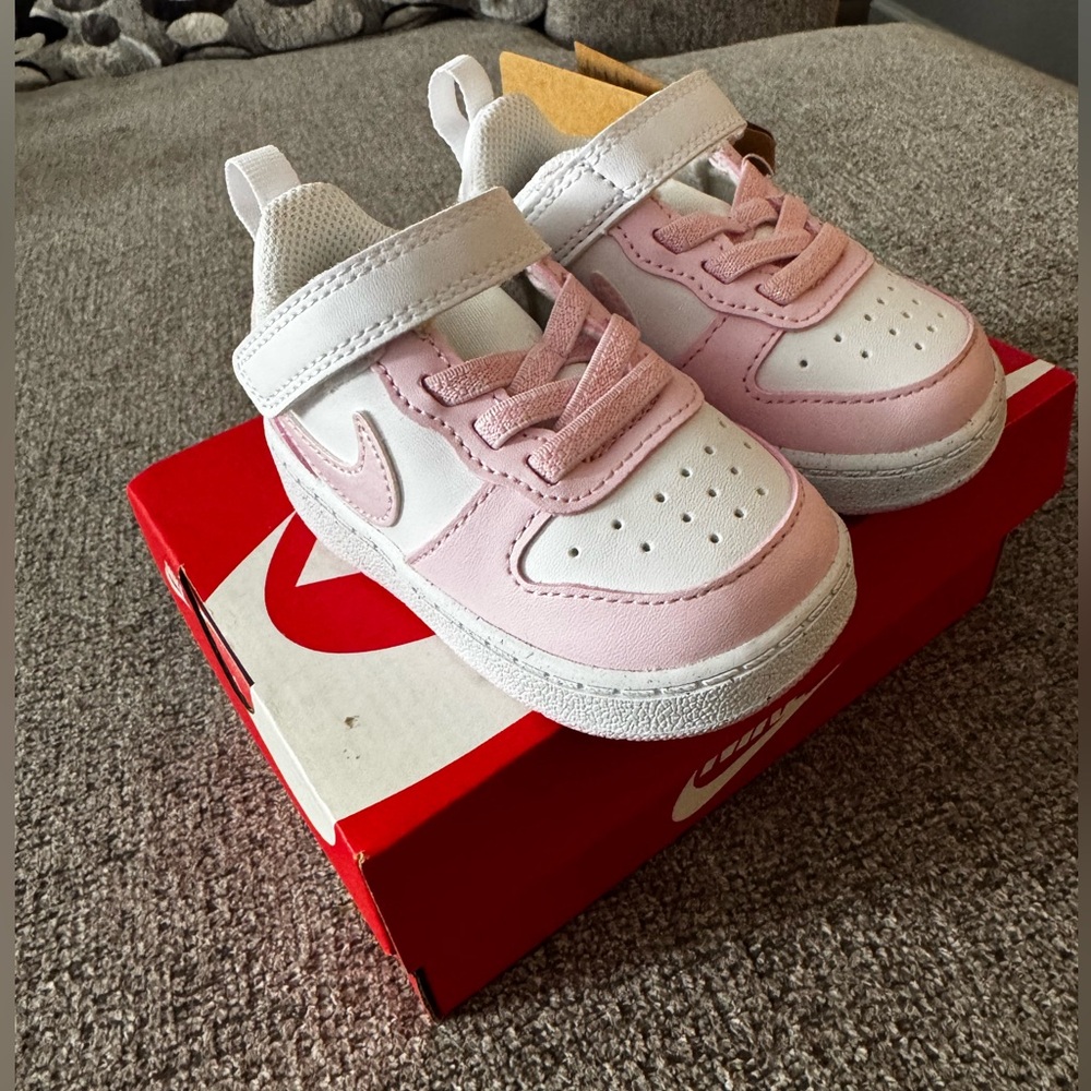 Nike Court Borough Low Recraft Sneakers in Pink and White